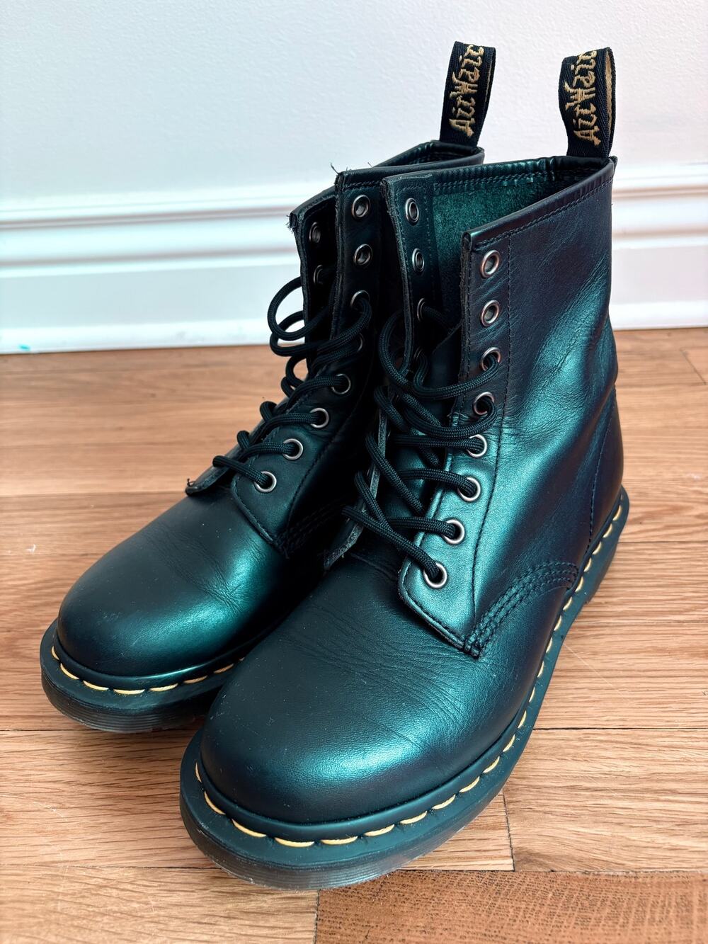 Dr. Martens 1460 Pascal Virginia Black Leather Boots 7 - Grunge Core Aesthetic